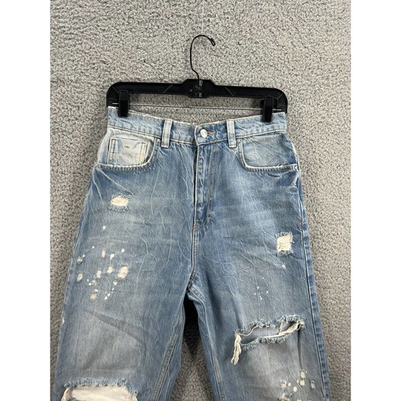 New Free People With The Band Relaxed Jeans LA Blue - Picture 4 of 12